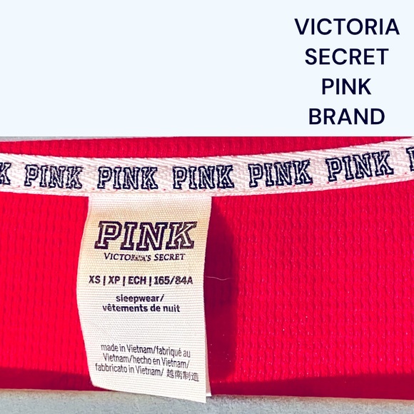 VICTORIA’S SECRET PINK WAFFLE KNIT TOP SZ XS, OVERSIZED, P/P-18/19”, Length 26” - Picture 2 of 15